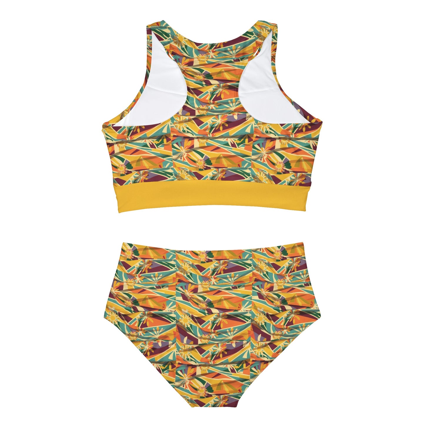 Southwest Yellow Sporty Bikini Set (AOP)