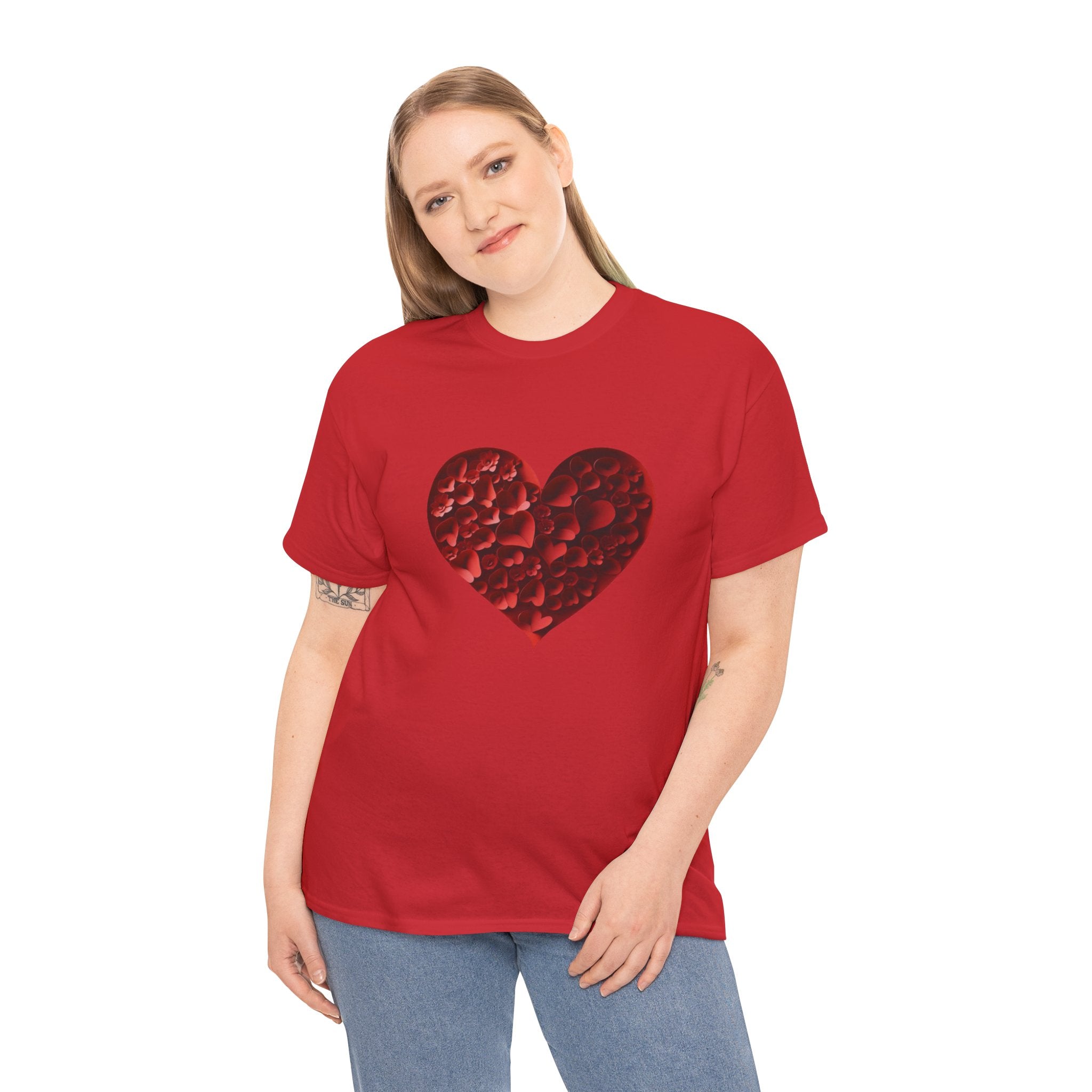 Floral Heart - Unisex Heavy Cotton Tee - Spruced Roost