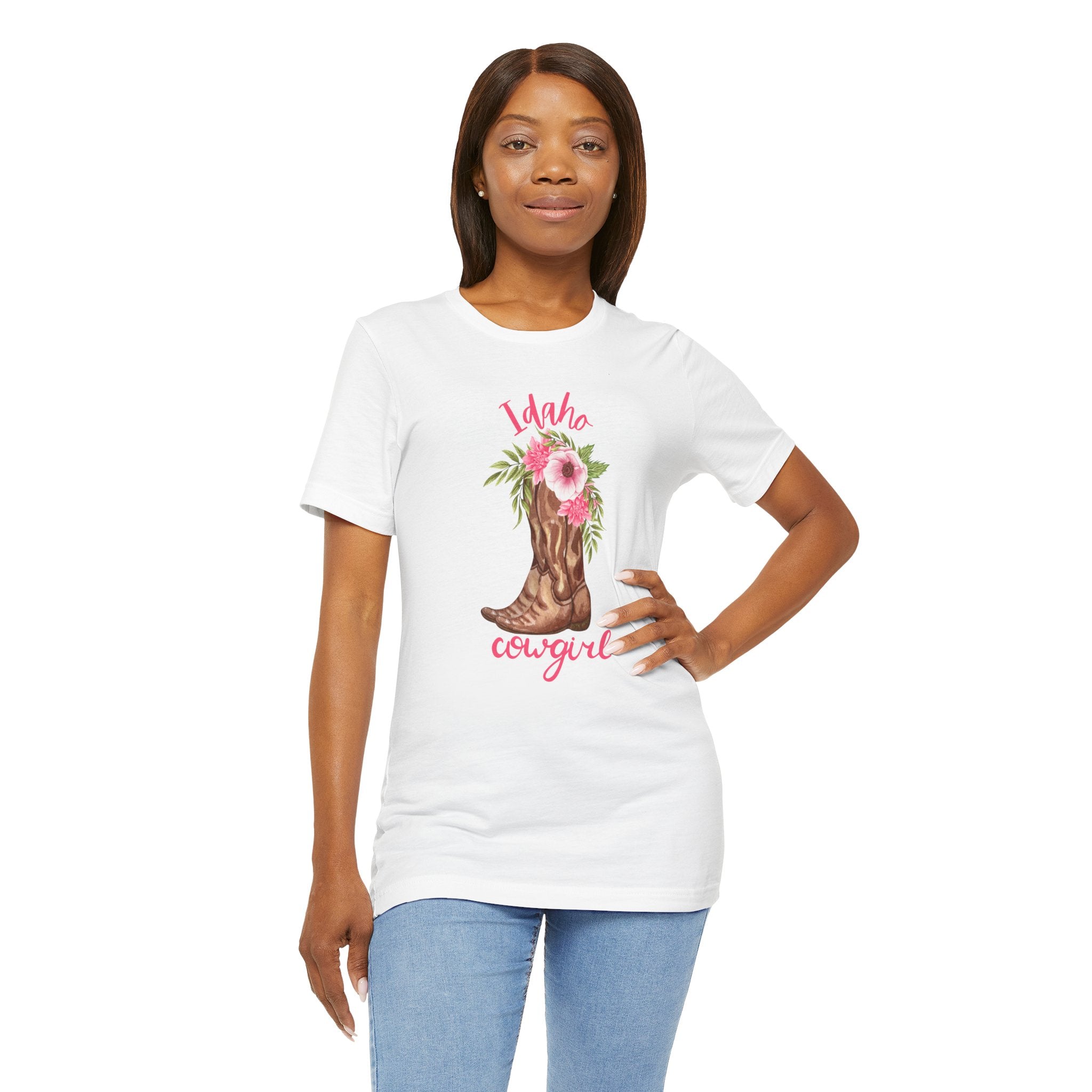 Idaho Cowgirl Graphic Tee | Stylish Unisex Short Sleeve Shirt for Western Lovers