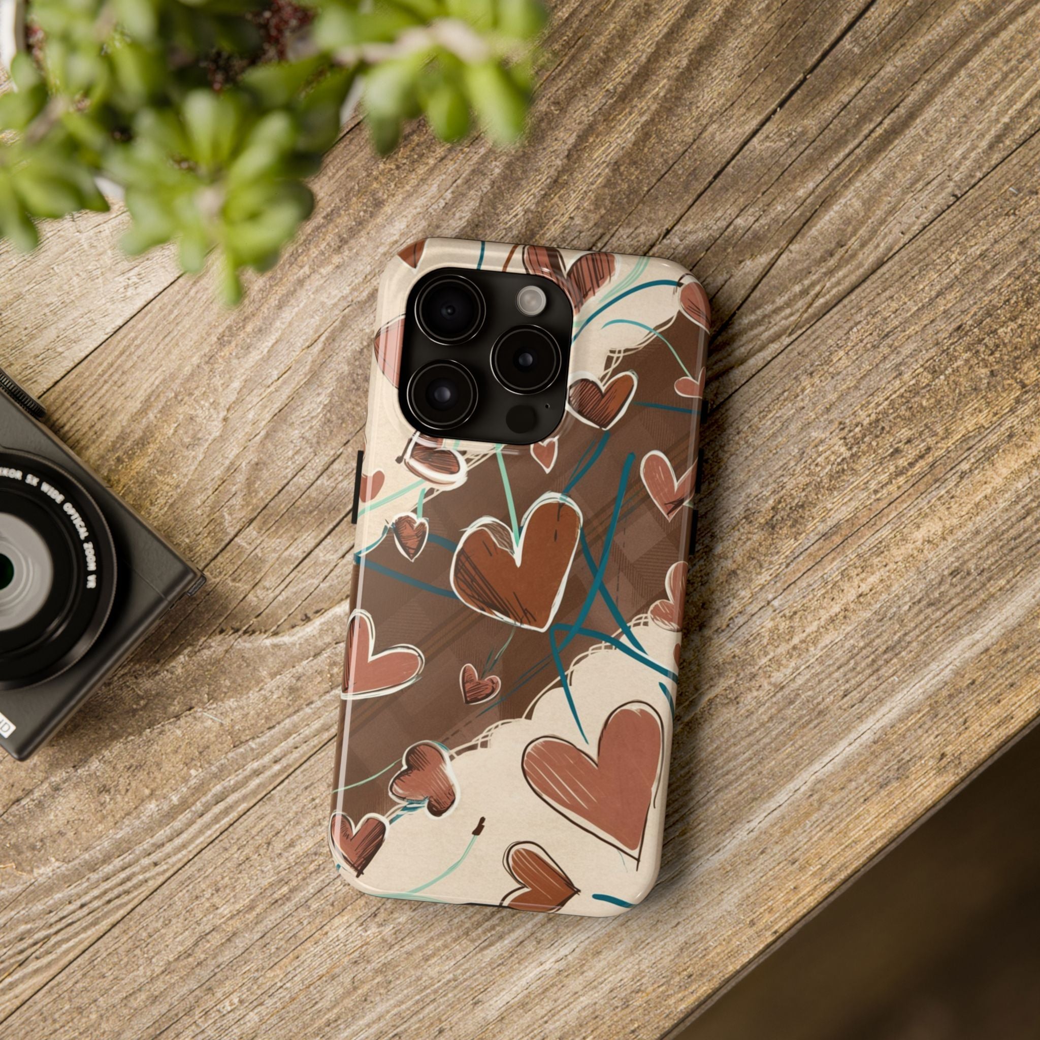Hearts au Naturel - Tough Case for iPhone 14, 15, 16 - Spruced Roost