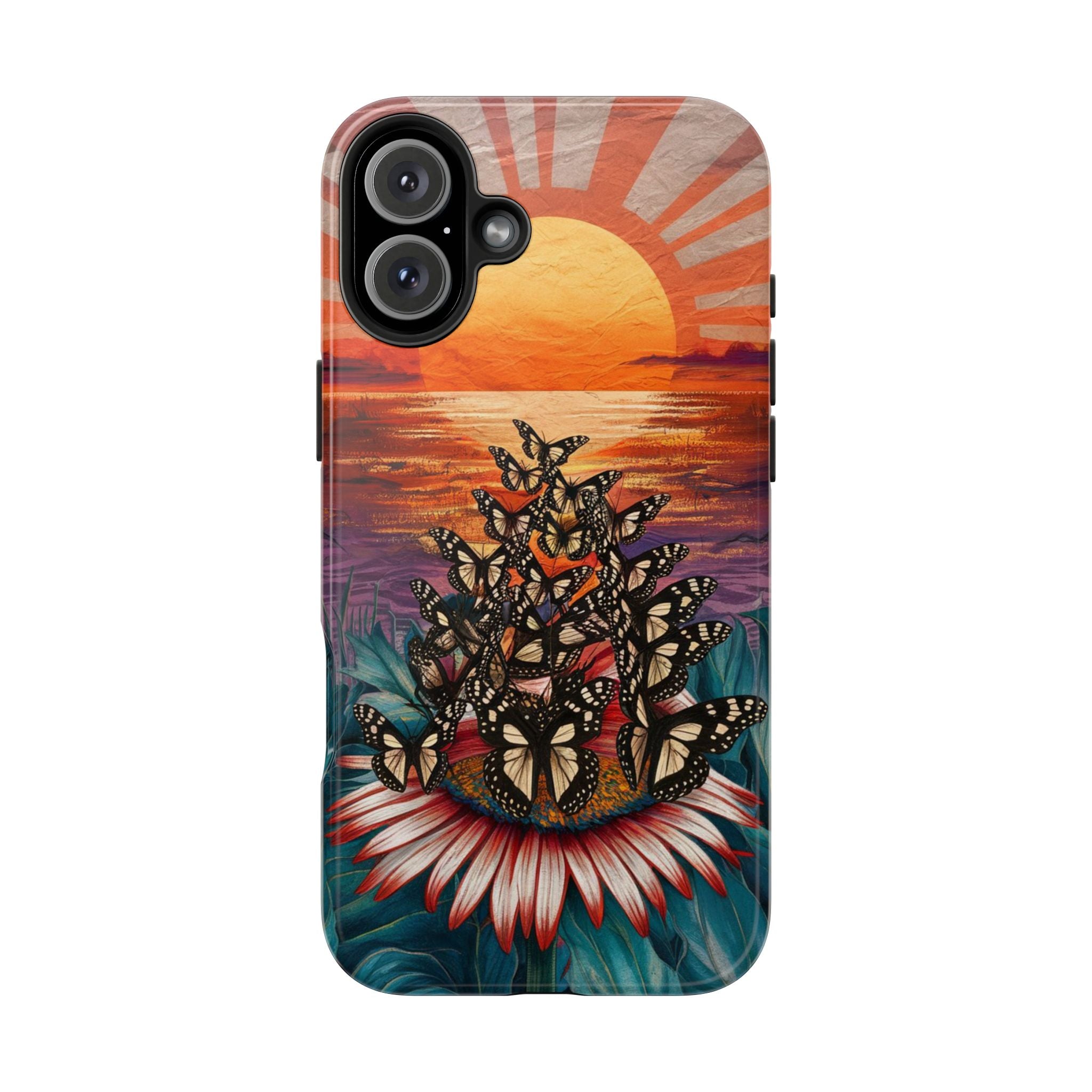 Sunset Butterflies - Tough Case for iPhone 14, 15, 16 - Spruced Roost