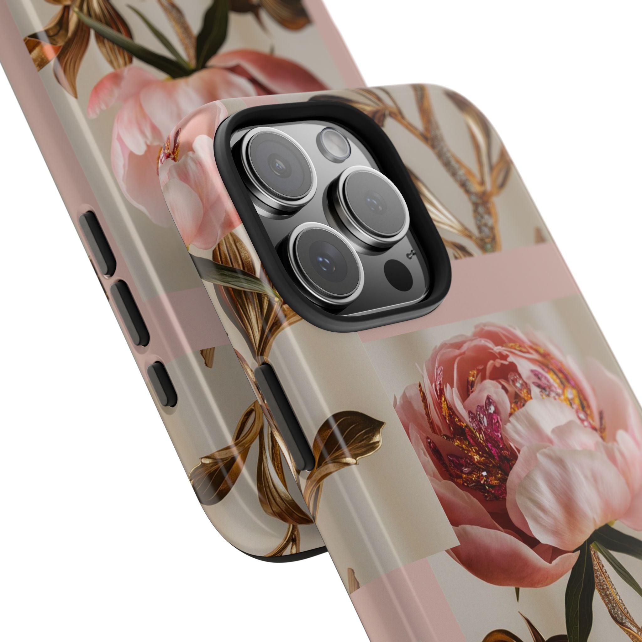 Sparkling Pink Peony - Tough Case for iPhone 14, 15, 16 - Spruced Roost