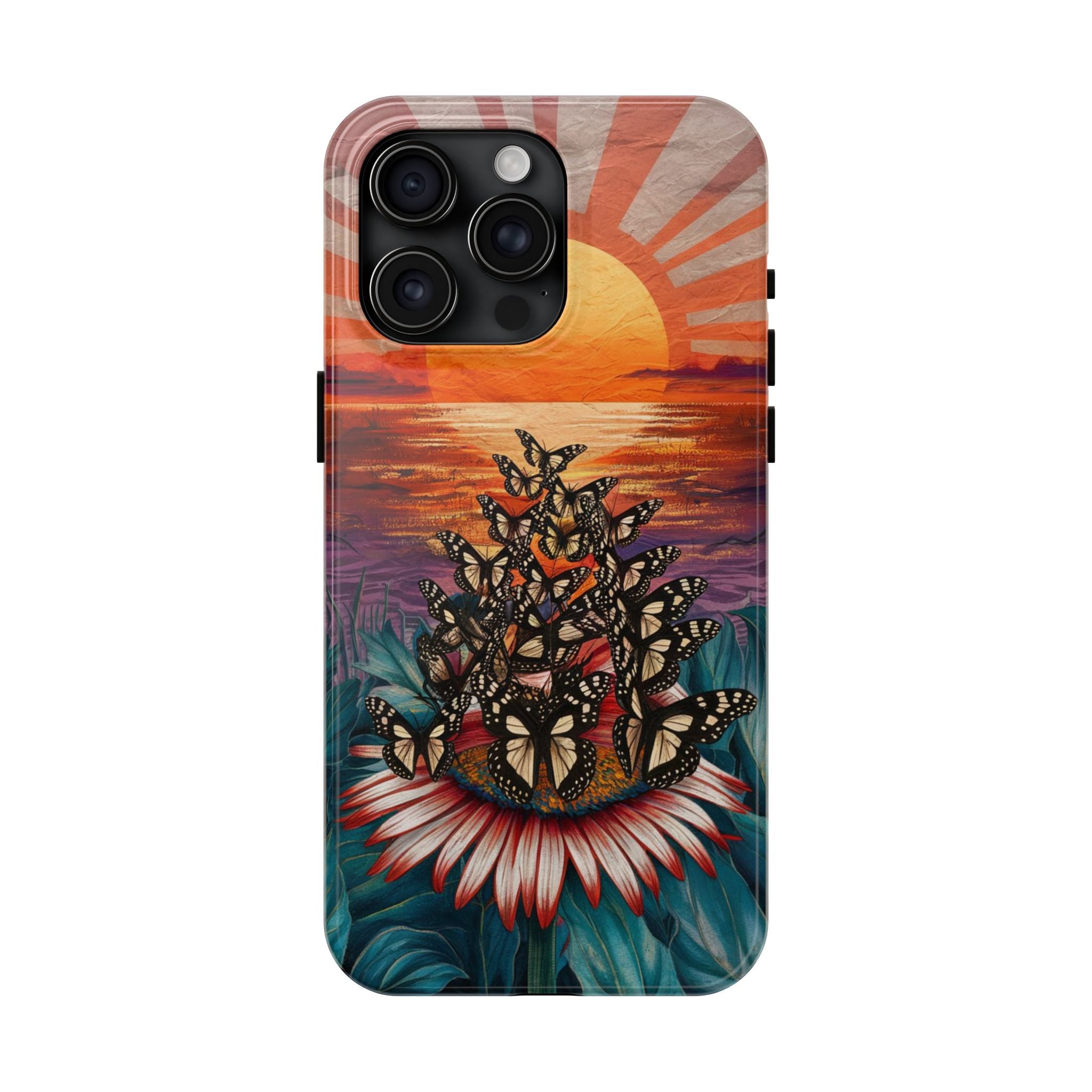 Sunset Butterflies - Tough Case for iPhone 14, 15, 16 - Spruced Roost