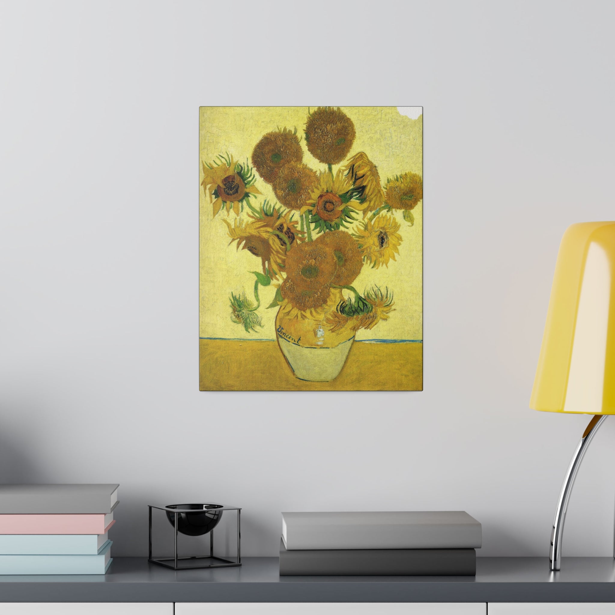 Vase of 15 Sunflowers Vincent Van Gogh - Matte Canvas 0.75" - Spruced Roost