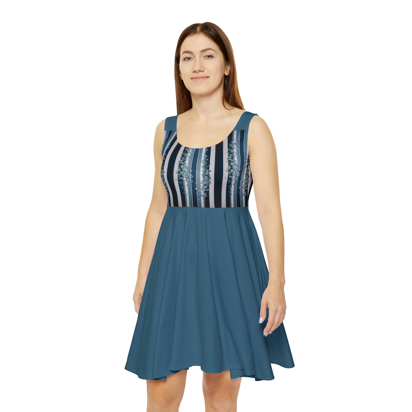 Forget-Me-Not Women's Skater Dress (AOP)