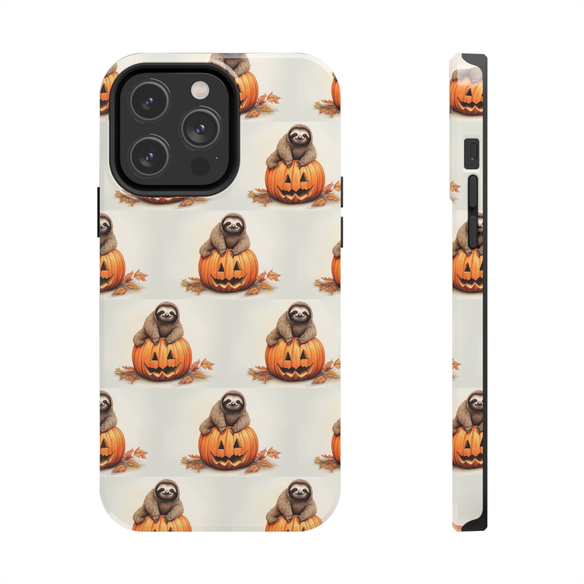 Happy Halloween Sloth on Pumpkin - Tough iPhone Cases -21 Sizes