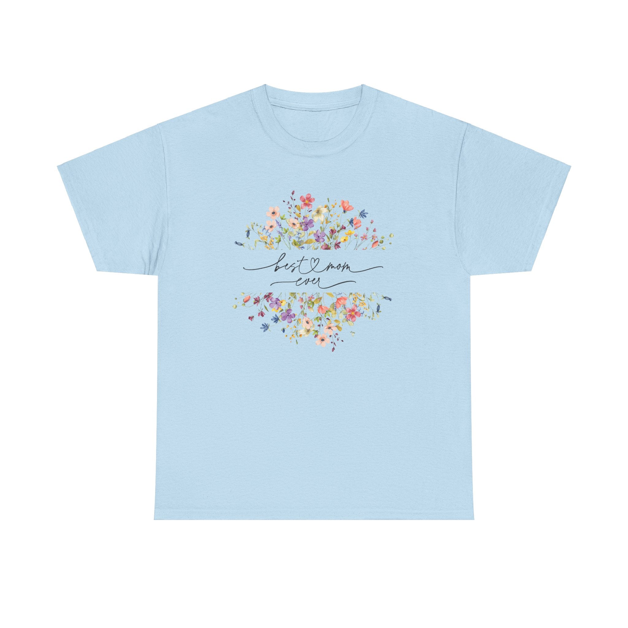 Best Mom Floral Unisex Heavy Cotton Tee - Spruced Roost