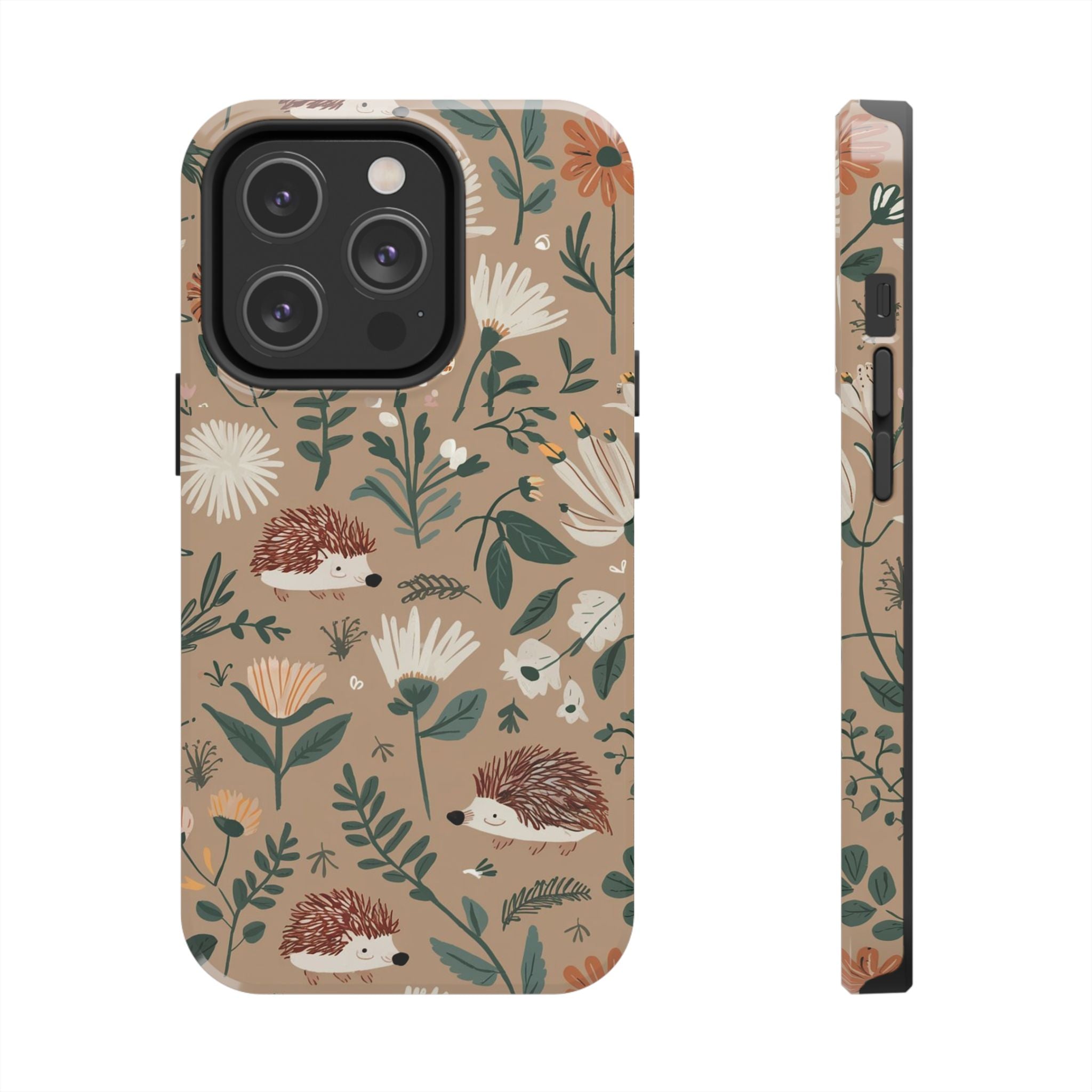 Hedehogs & Daisies - Tough Case for iPhone 14, 15, 16 - Spruced Roost