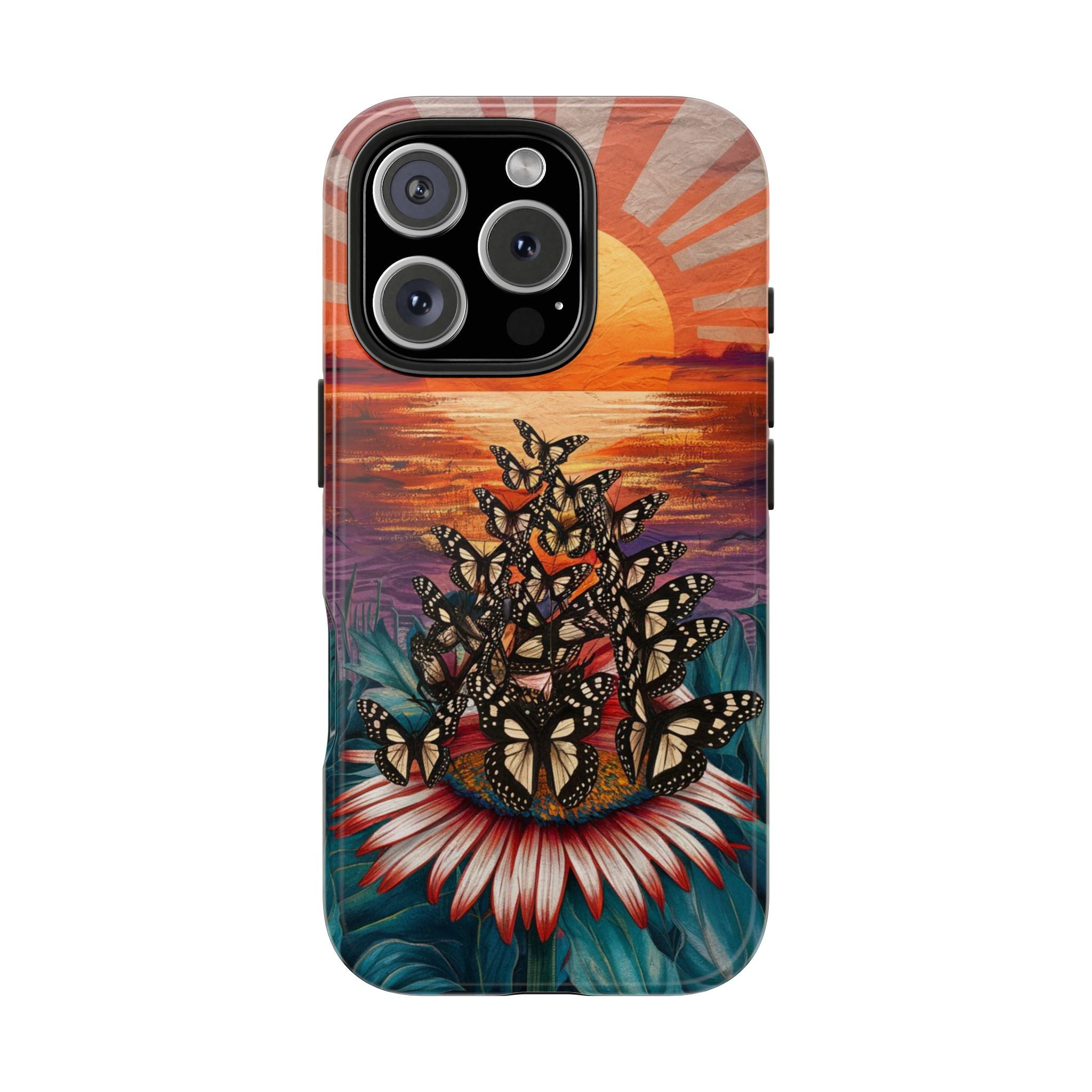 Sunset Butterflies - Tough Case for iPhone 14, 15, 16 - Spruced Roost