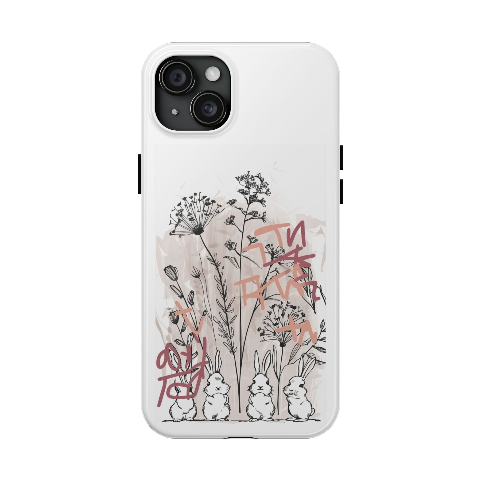 Grafitti Barden Bunnies - Tough Case for iPhone 14, 15, 16 - Spruced Roost