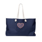 Navy Blue Up-Hearted Weekender Bag