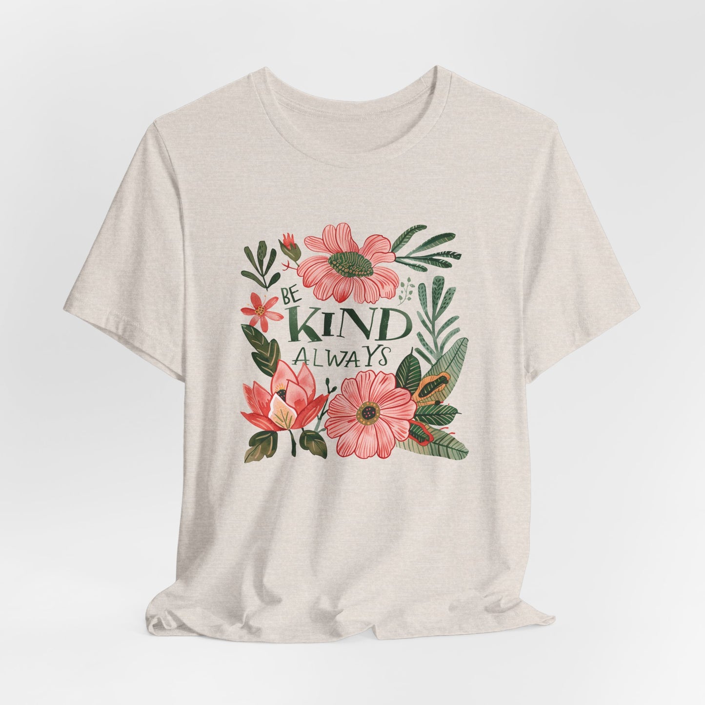 "Be Kind" -  Floral Unisex Short Sleeve Tee