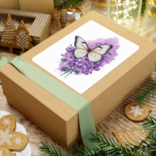 Lavender Butterfly Kiss-Cut Stickers