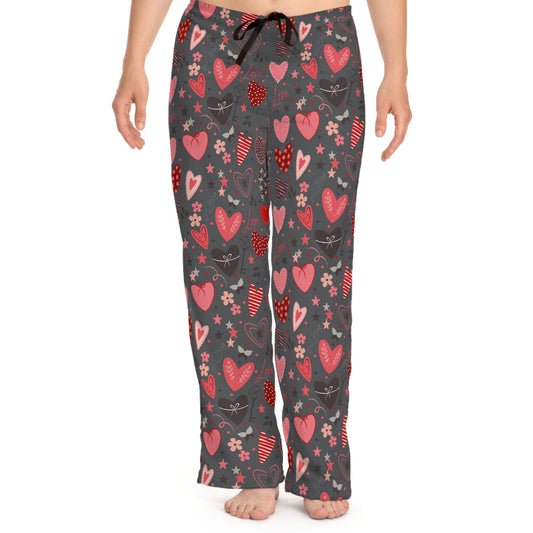 Base of Hearts Women's Pajama Pants (AOP) - Asphalt Gray