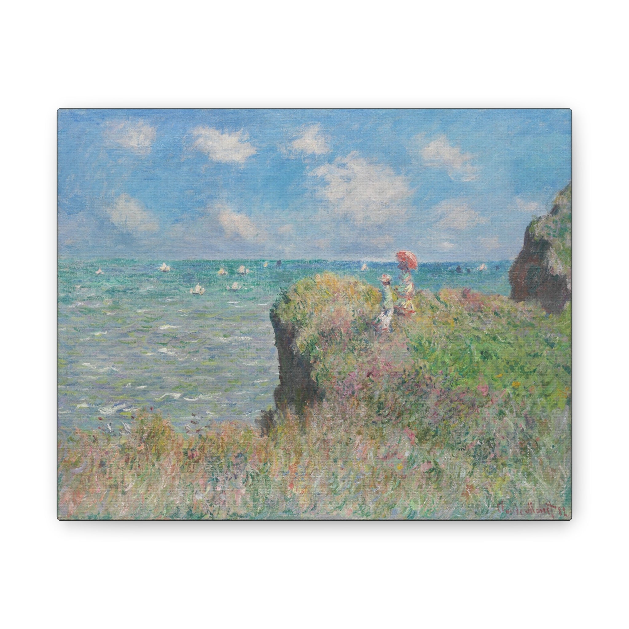 Cliff Walk at Pourville - Claude Monet Canvas Stretched, 0.75" - Spruced Roost