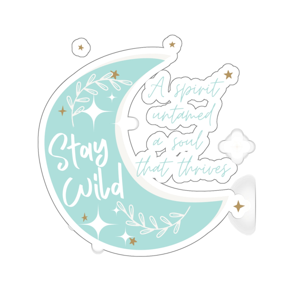 Stay Wild - Untamed Spirit Soars Teal - Kiss Cut Stickers