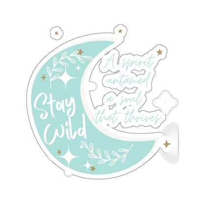 Stay Wild - Untamed Spirit Soars Teal - Kiss Cut Stickers