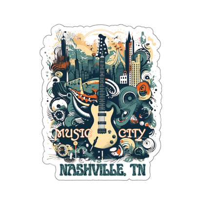 Nashville, Tennessee Music City Kiss-Cut Stickers