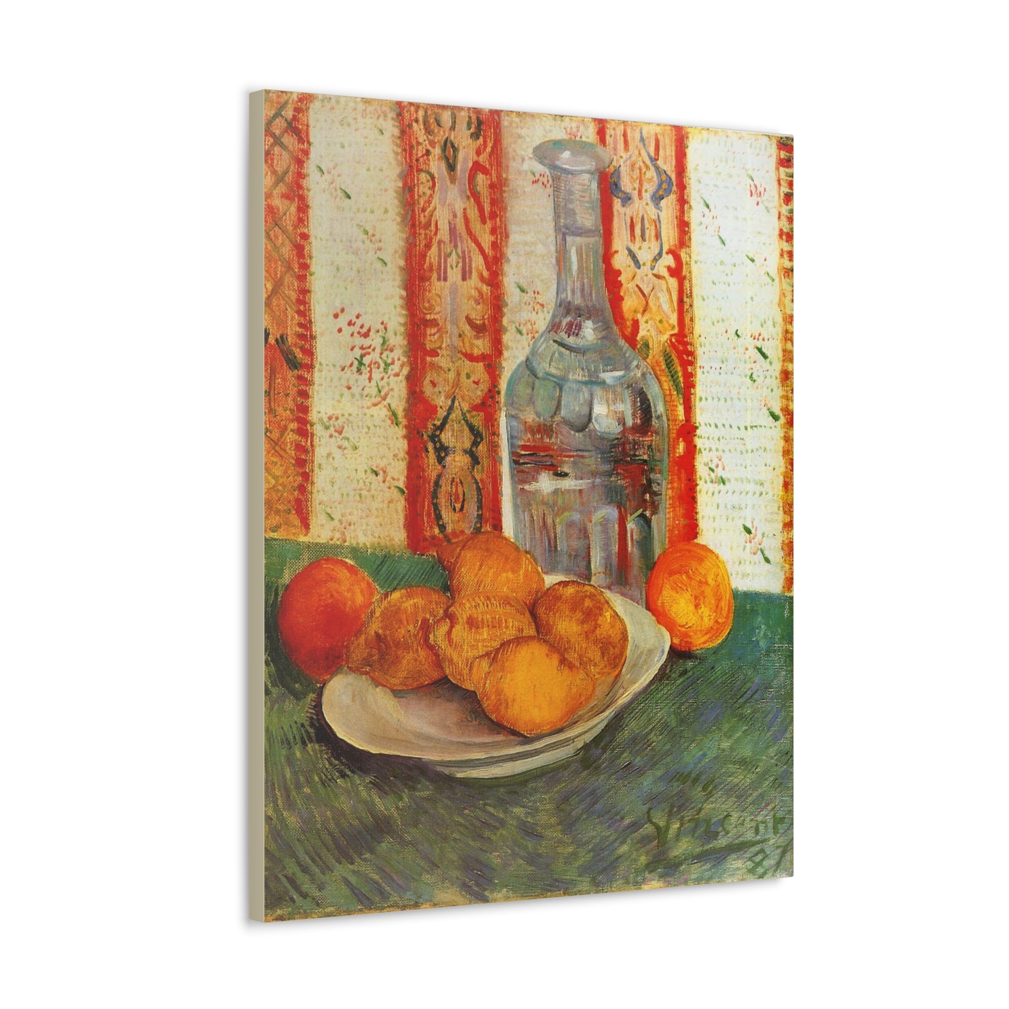 Still Life with Decanter and Lemons on a Plate - Vincent van Gogh - Canvas Gallery Wraps
