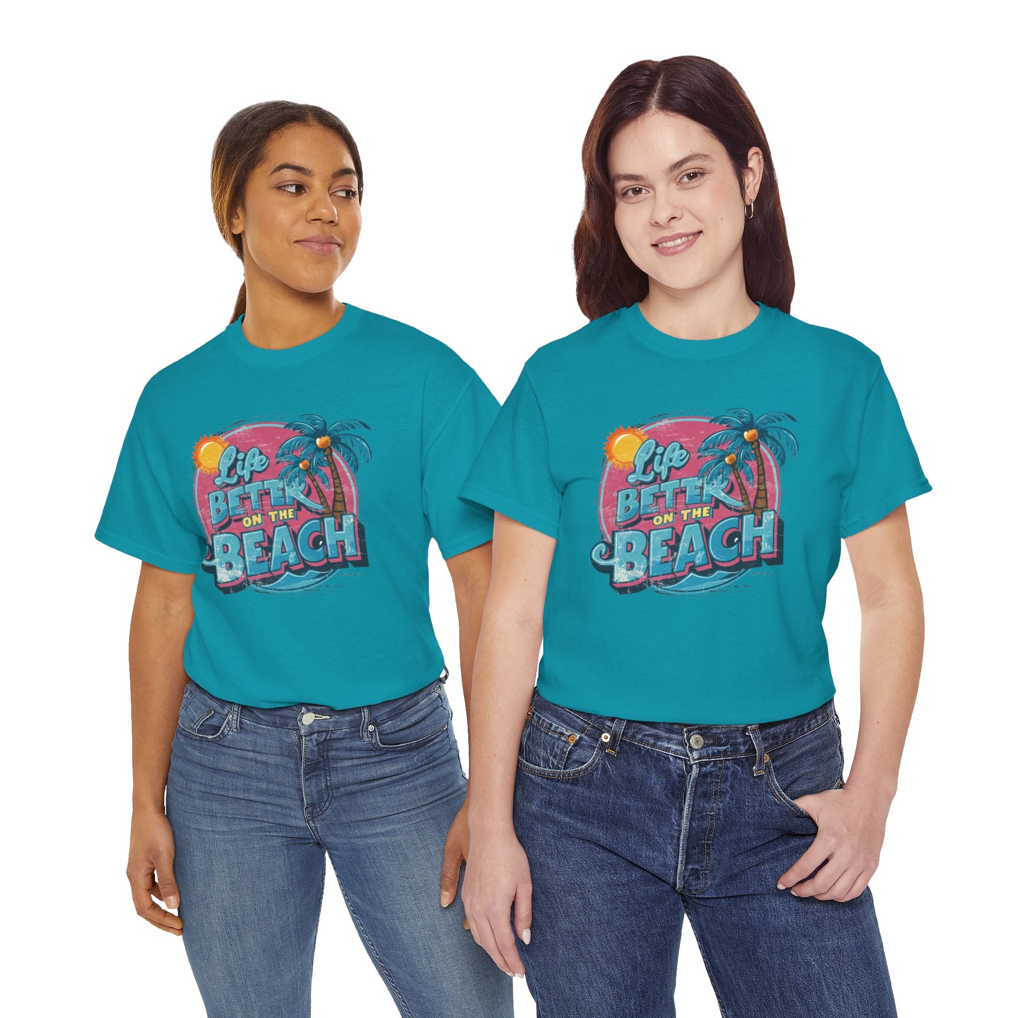 Life is Better at the Beach - Unisex Heavy Cotton Tee - Spruced Roost