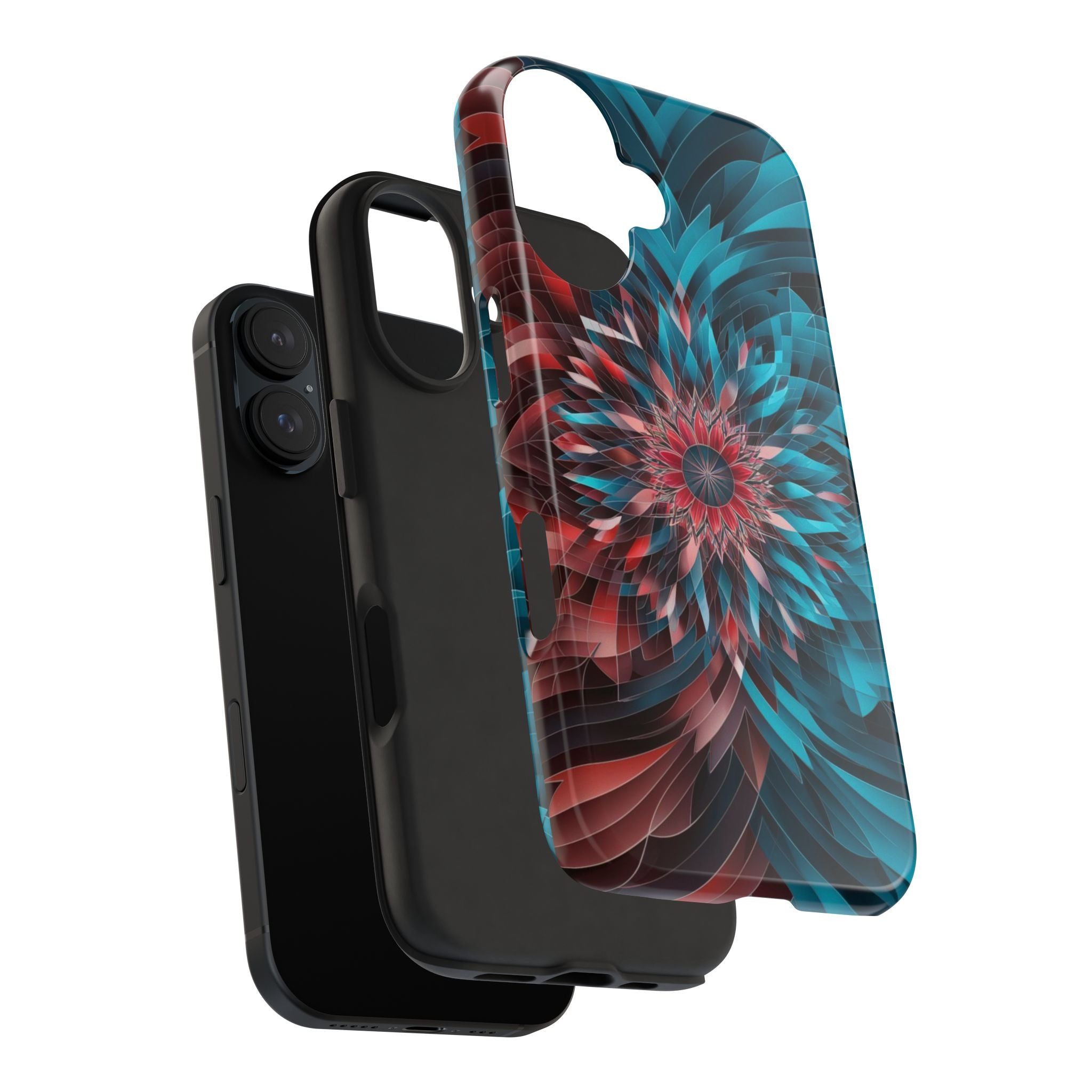 Mandala Maroon and Blue - Tough Case for iPhone 14, 15, 16 - Spruced Roost