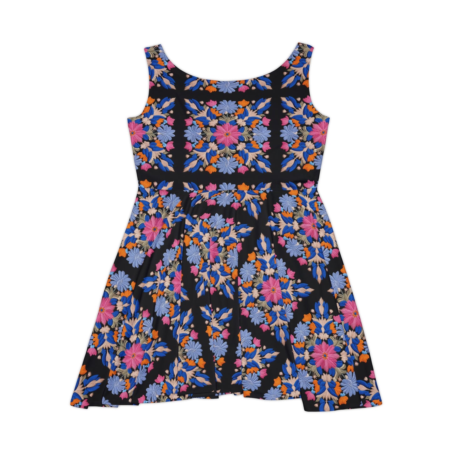 Medallion Floral Women's Skater Tank Dress (AOP)