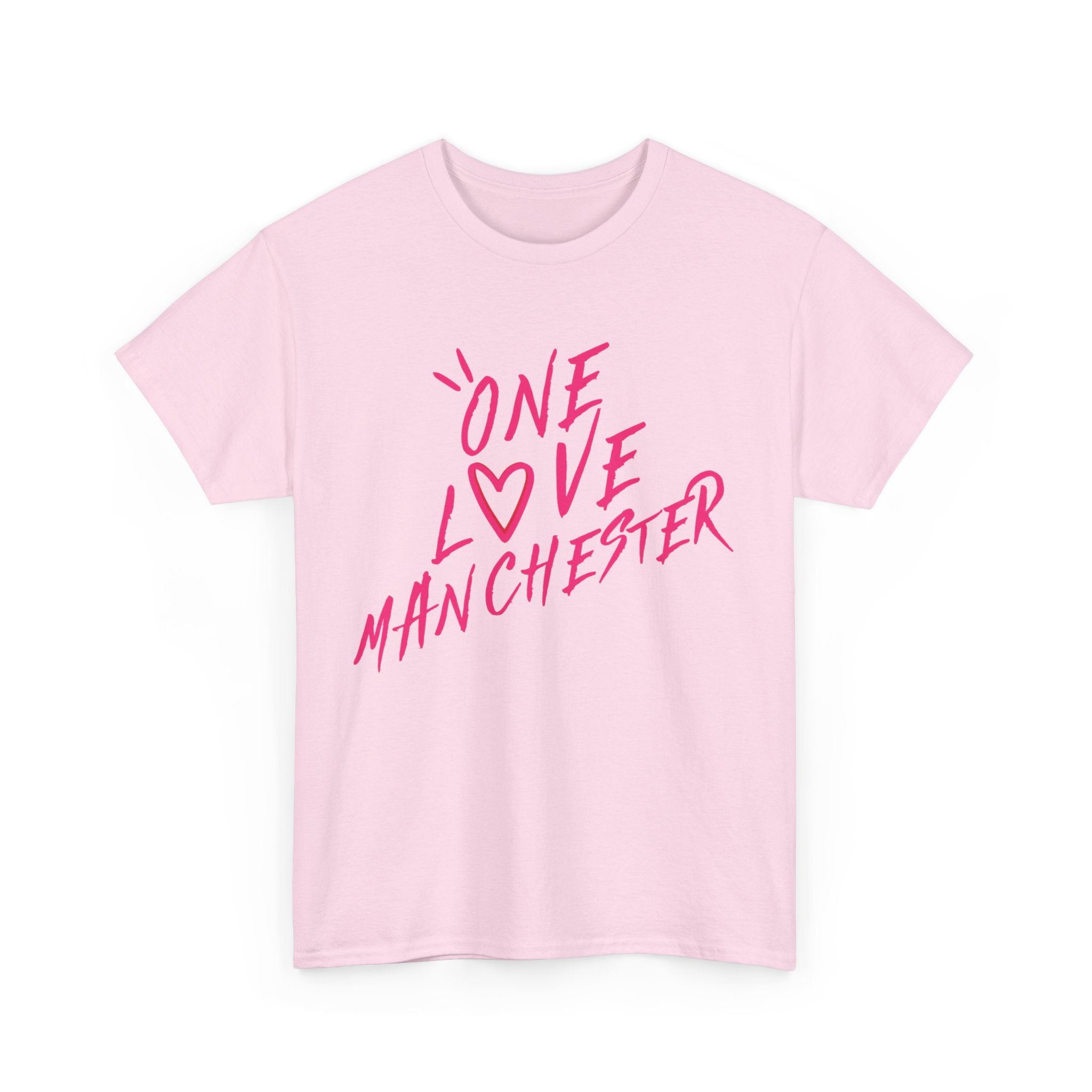One Love Manchester Hot Pink - Unisex Heavy Cotton Tee - Spruced Roost