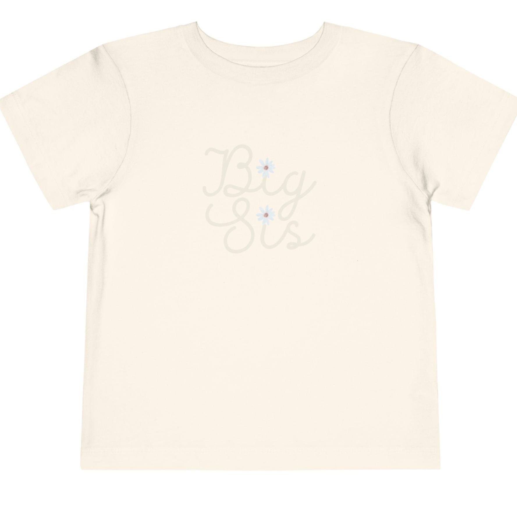 Big Sis Toddler Short Sleeve Tee - Cute Floral Design for Sibling Celebrations