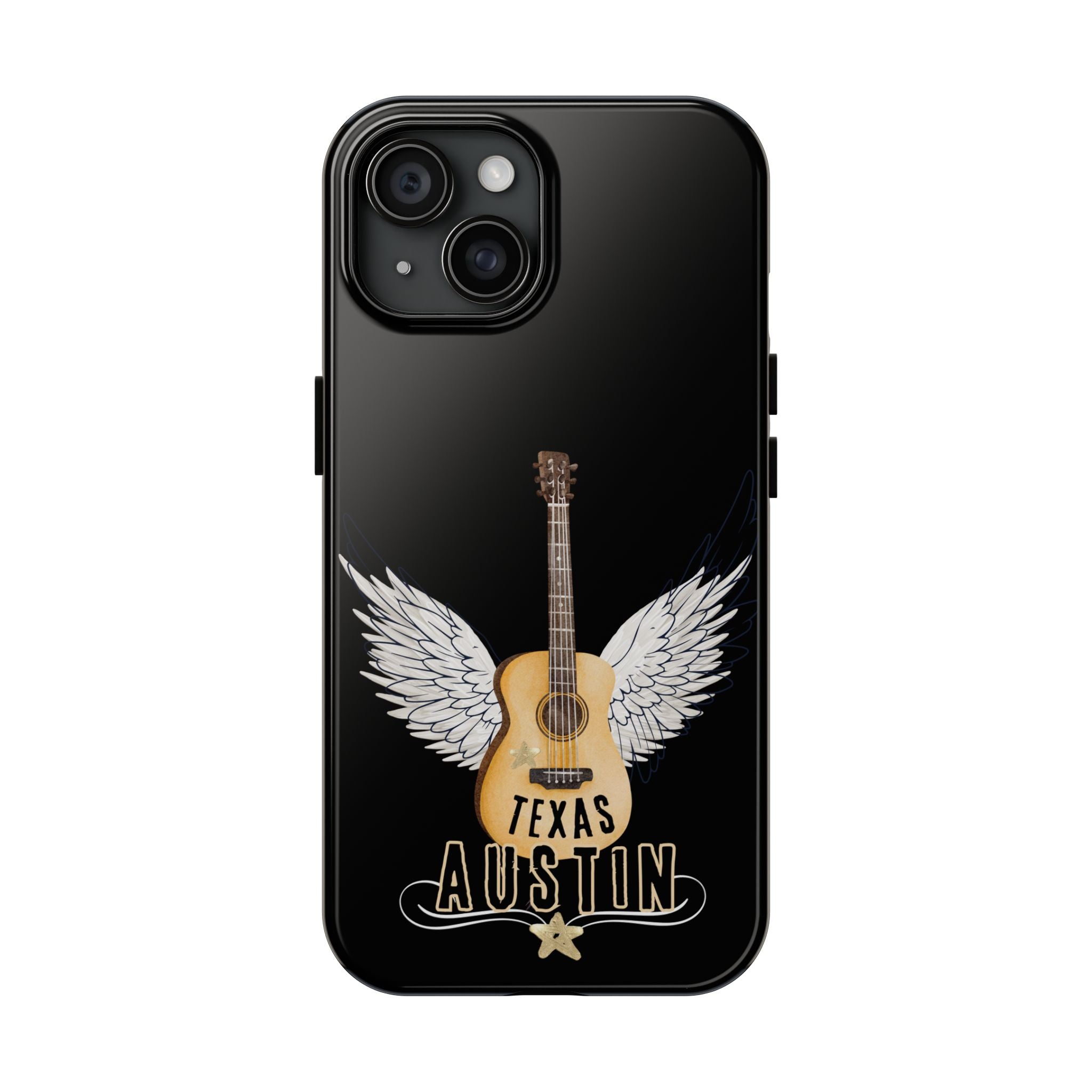 Austin, Texas Wings Guitar Tough Phone Case – iPhone 14, 15, 16