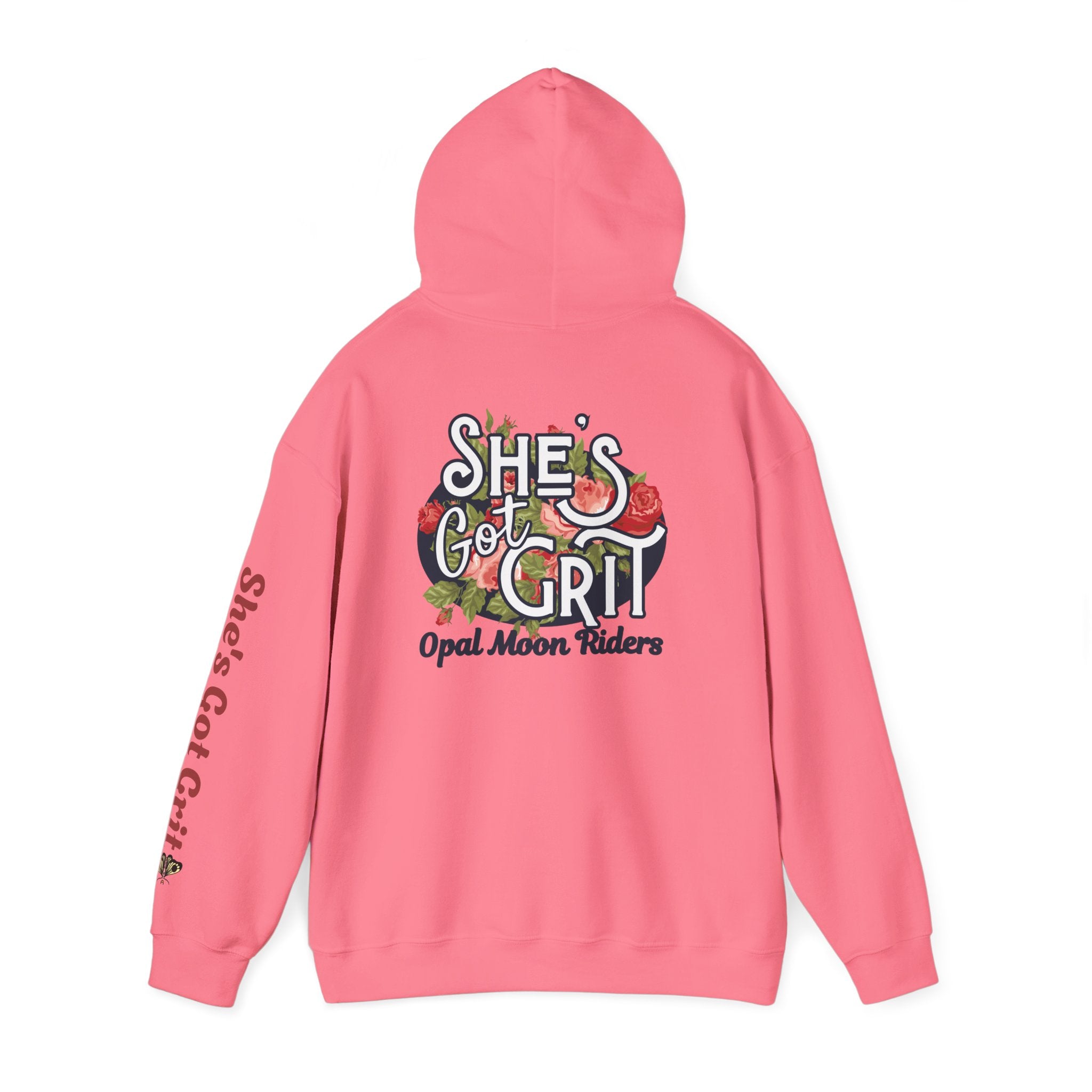 "She's Got Grit" Hoodie — Opal Moon Riders Floral Logo Pullover