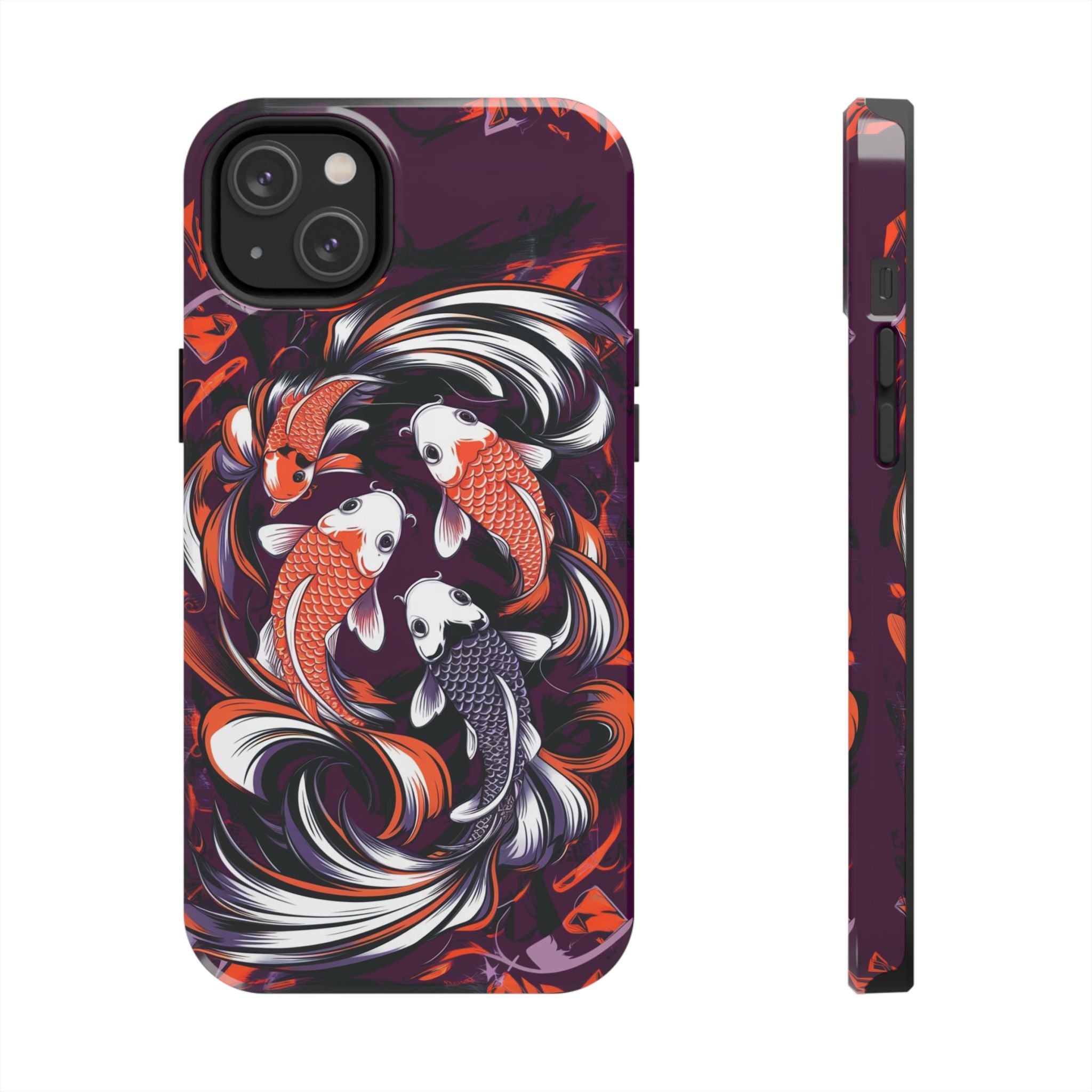 Koi Fish Purple - Tough Case for iPhone 14, 15, 16 - Spruced Roost