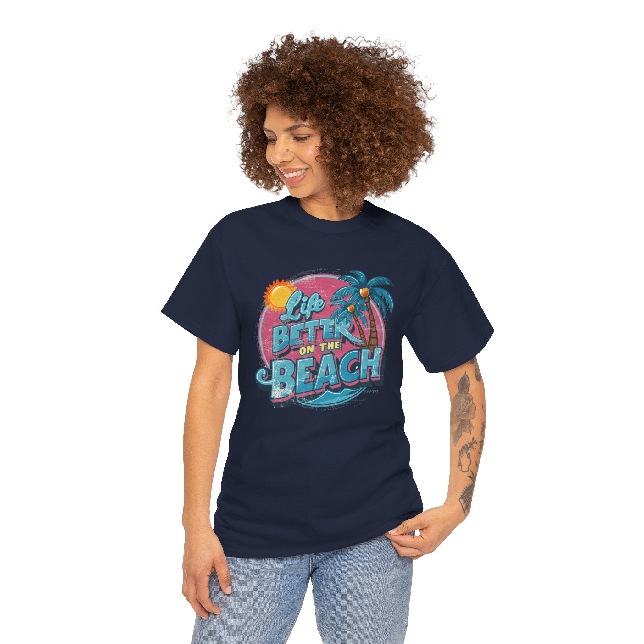 Life is Better at the Beach - Unisex Heavy Cotton Tee - Spruced Roost