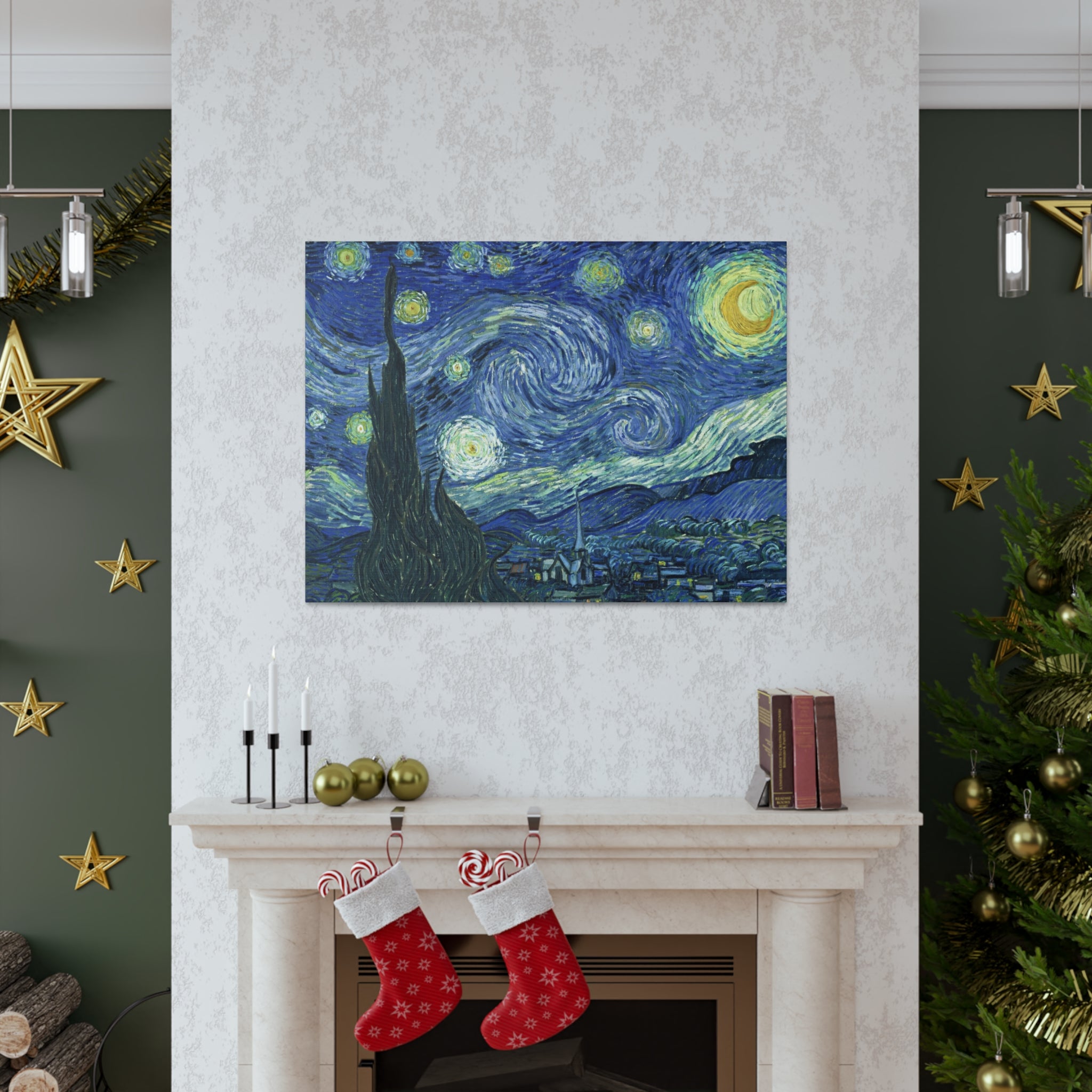 The Starry Night - Vincent Van Gogh - Canvas Gallery Wraps - Spruced Roost