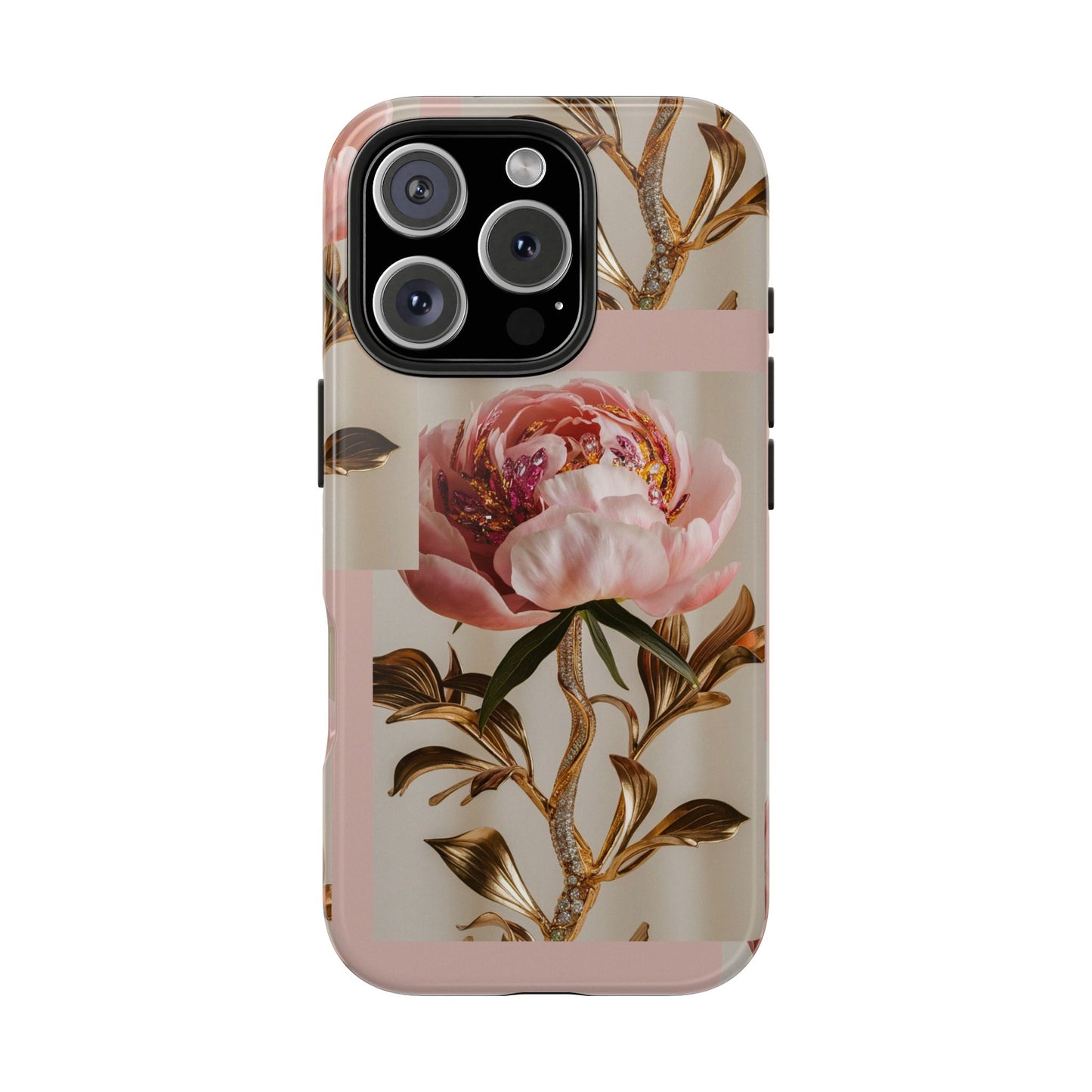 Sparkling Pink Peony - Tough Case for iPhone 14, 15, 16