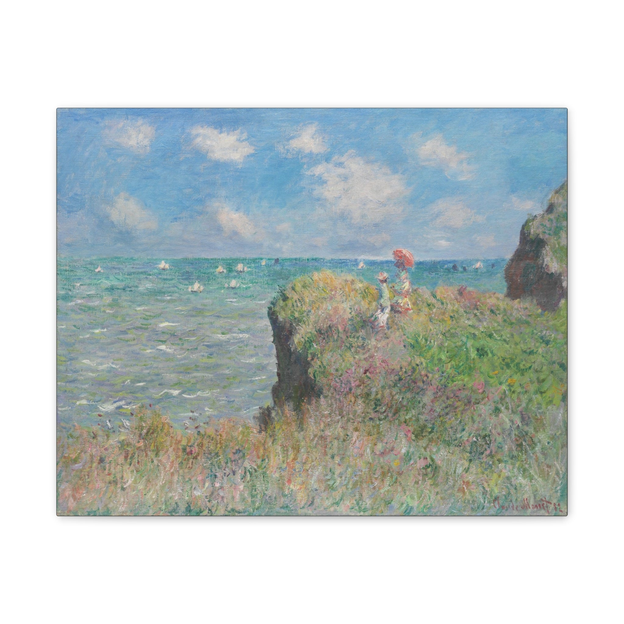 Cliff Walk at Pourville - Claude Monet Canvas Stretched, 0.75" - Spruced Roost