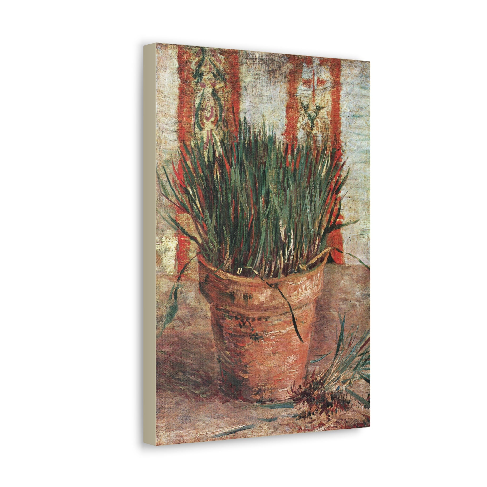 Flowerpot with Chives - Vincent van Gogh - Canvas Gallery Wraps - Spruced Roost