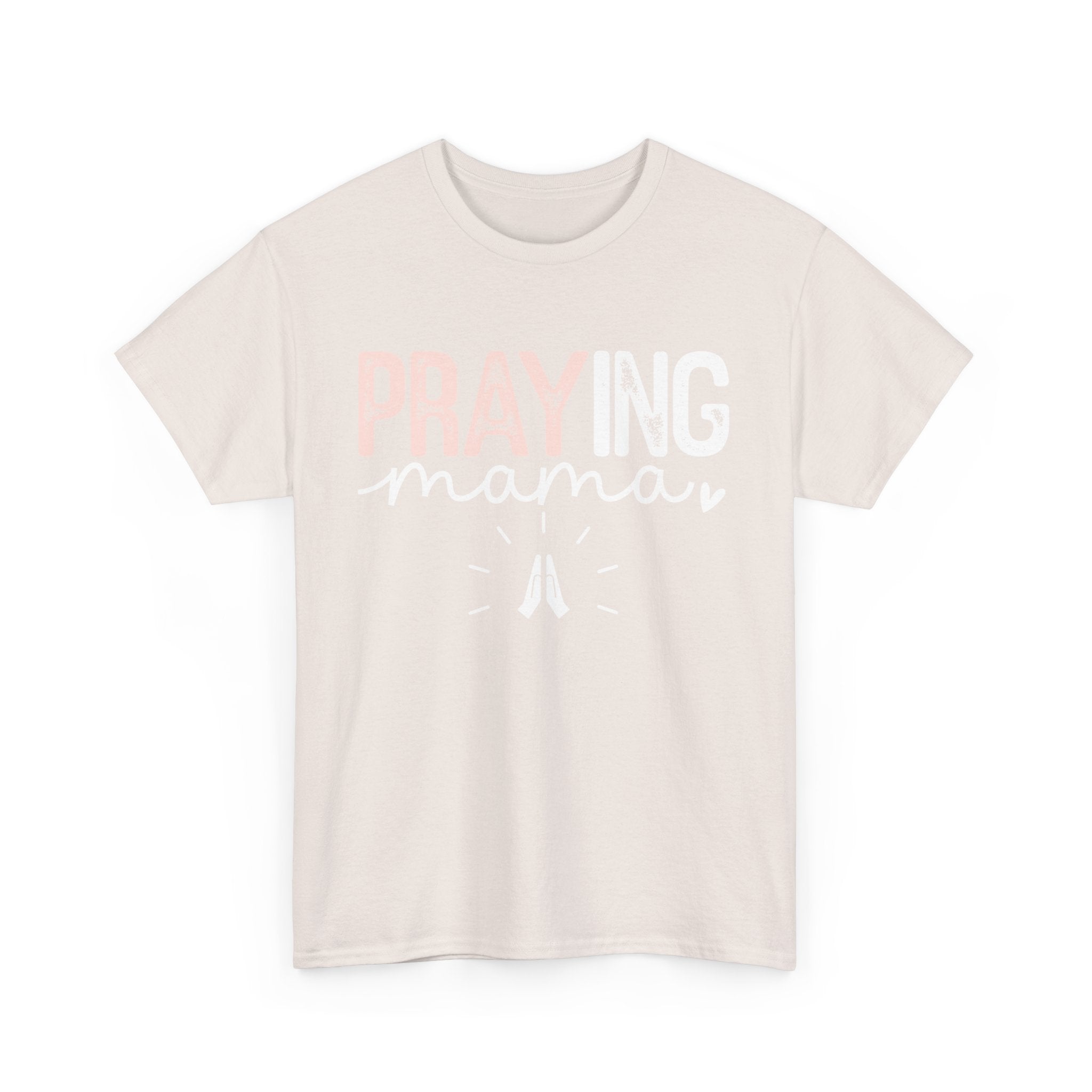 Praying Mama White Pink Unisex Heavy Cotton Tee - Spruced Roost