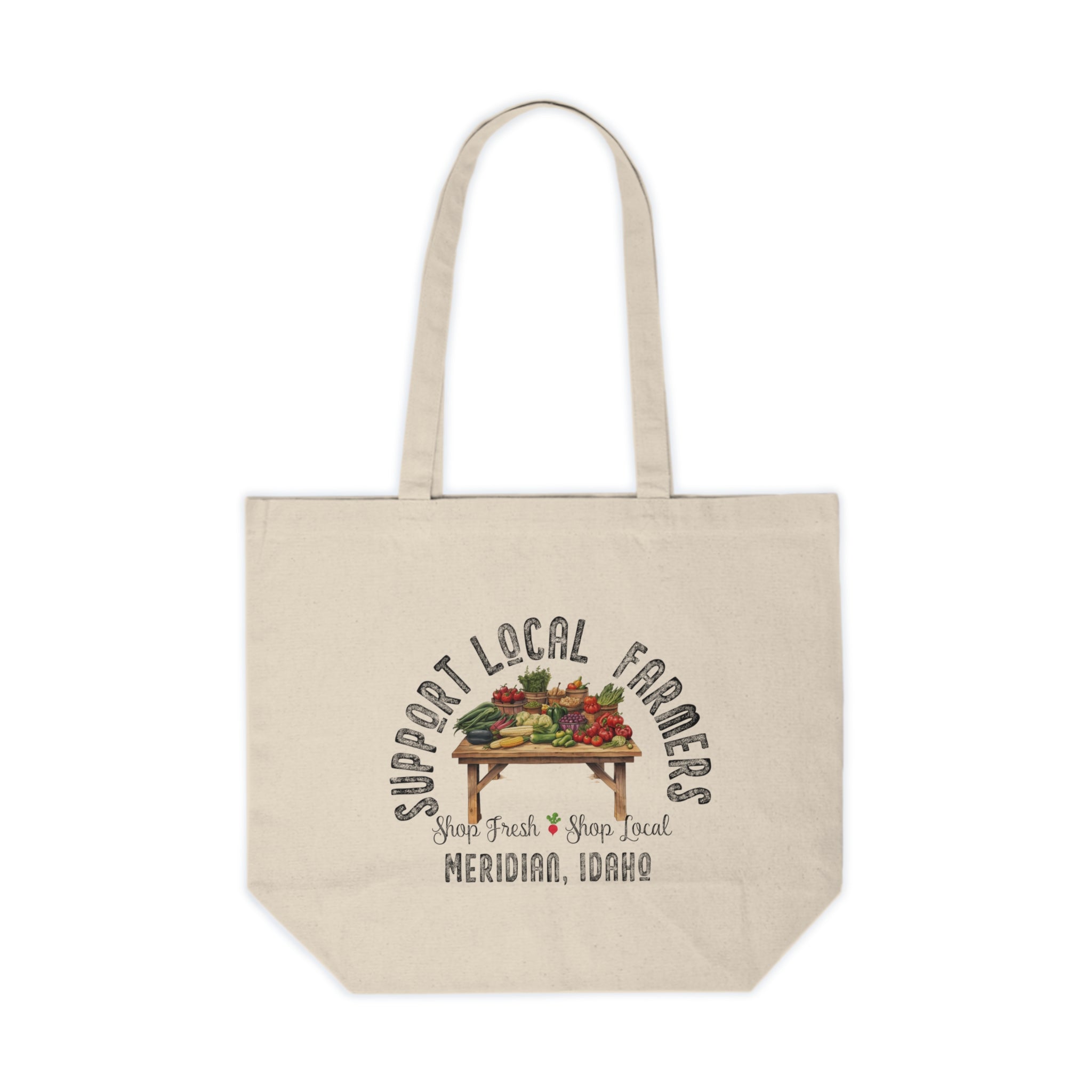 Support Local Farmers - Your City (Customizable) - Canvas Shopping Tote - Spruced Roost