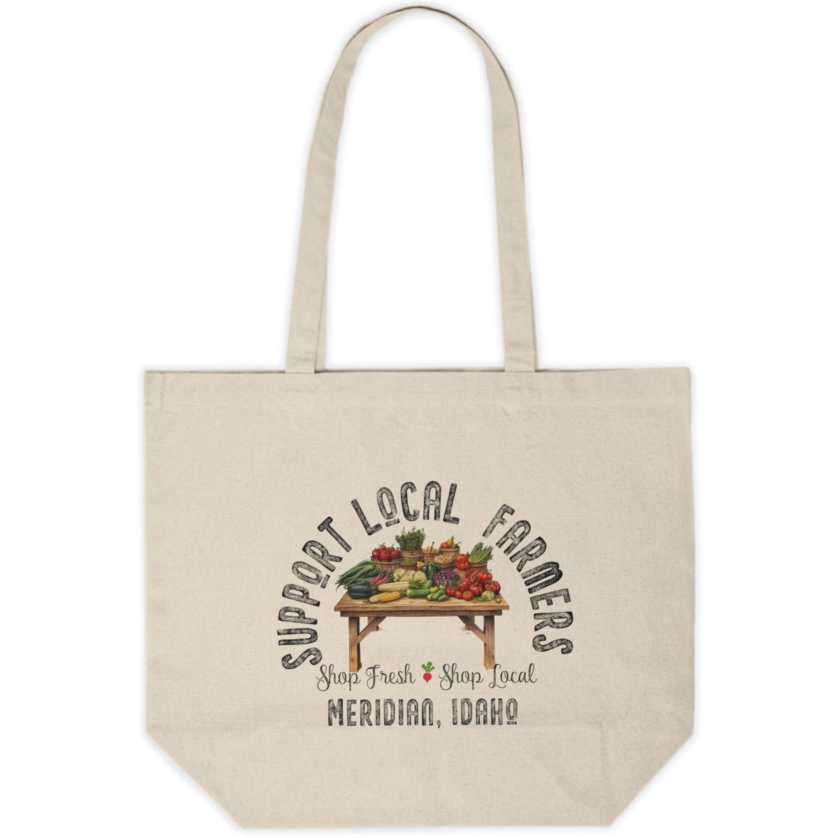 Support Local Farmers - Your City (Customizable) - Canvas Shopping Tote - Spruced Roost