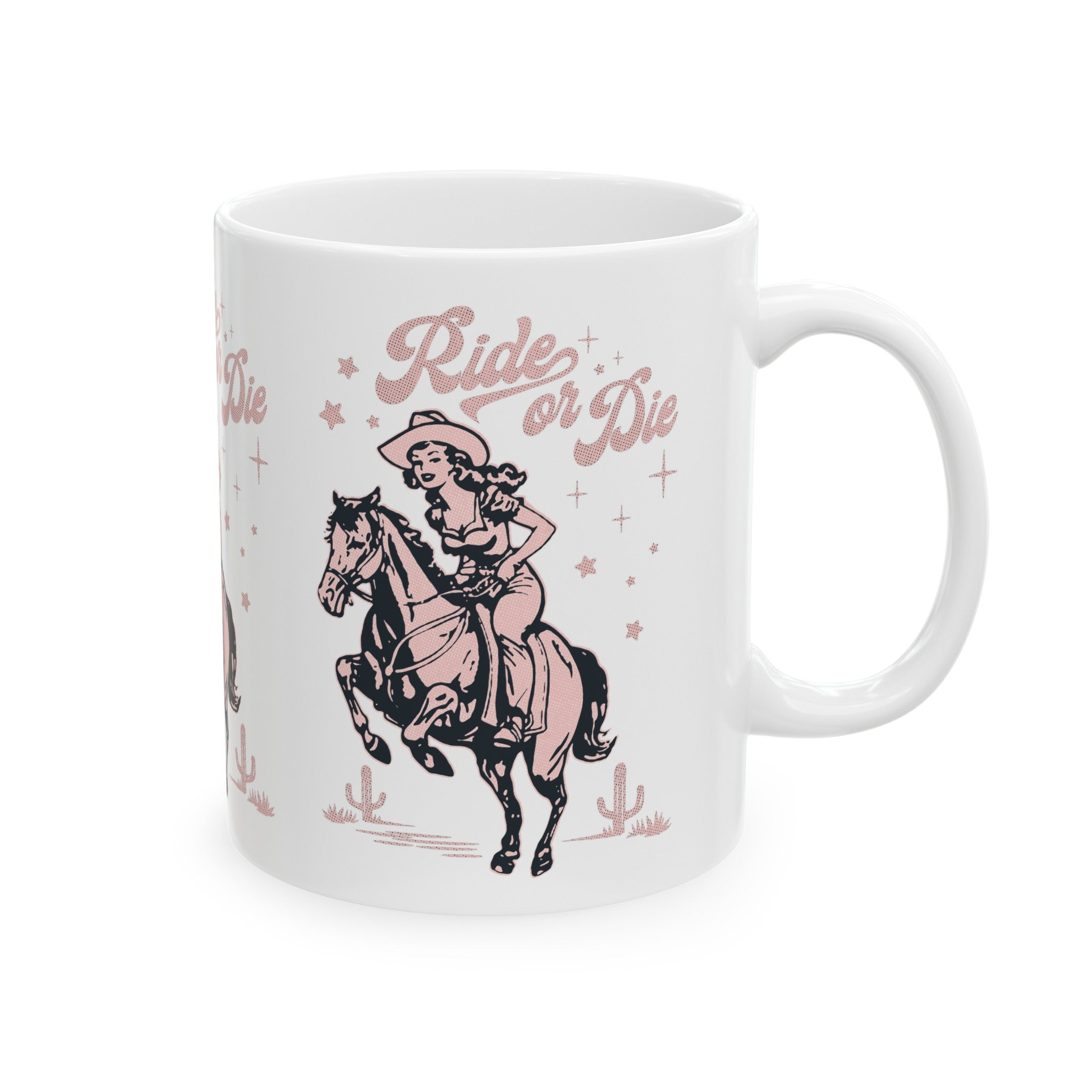 Ride or Die Cowgirl - Ceramic Mug, (11oz, 15oz)