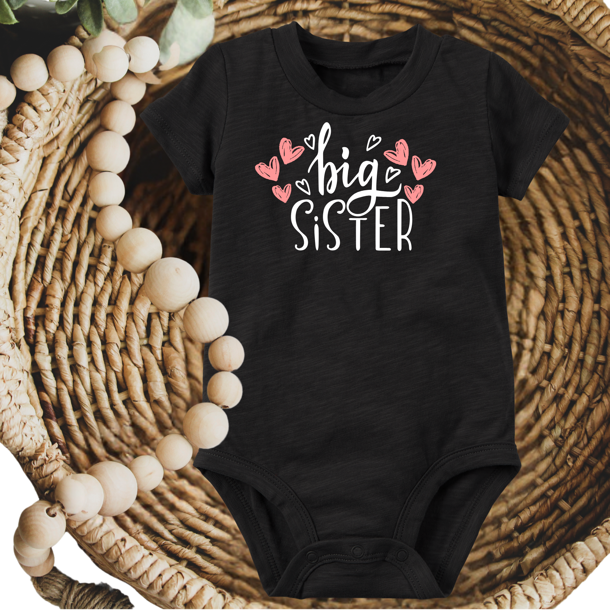 "Little Sister Hearts" - Cute Infant Bodysuit