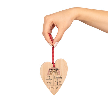 New Baby Announcement Wooden Ornaments