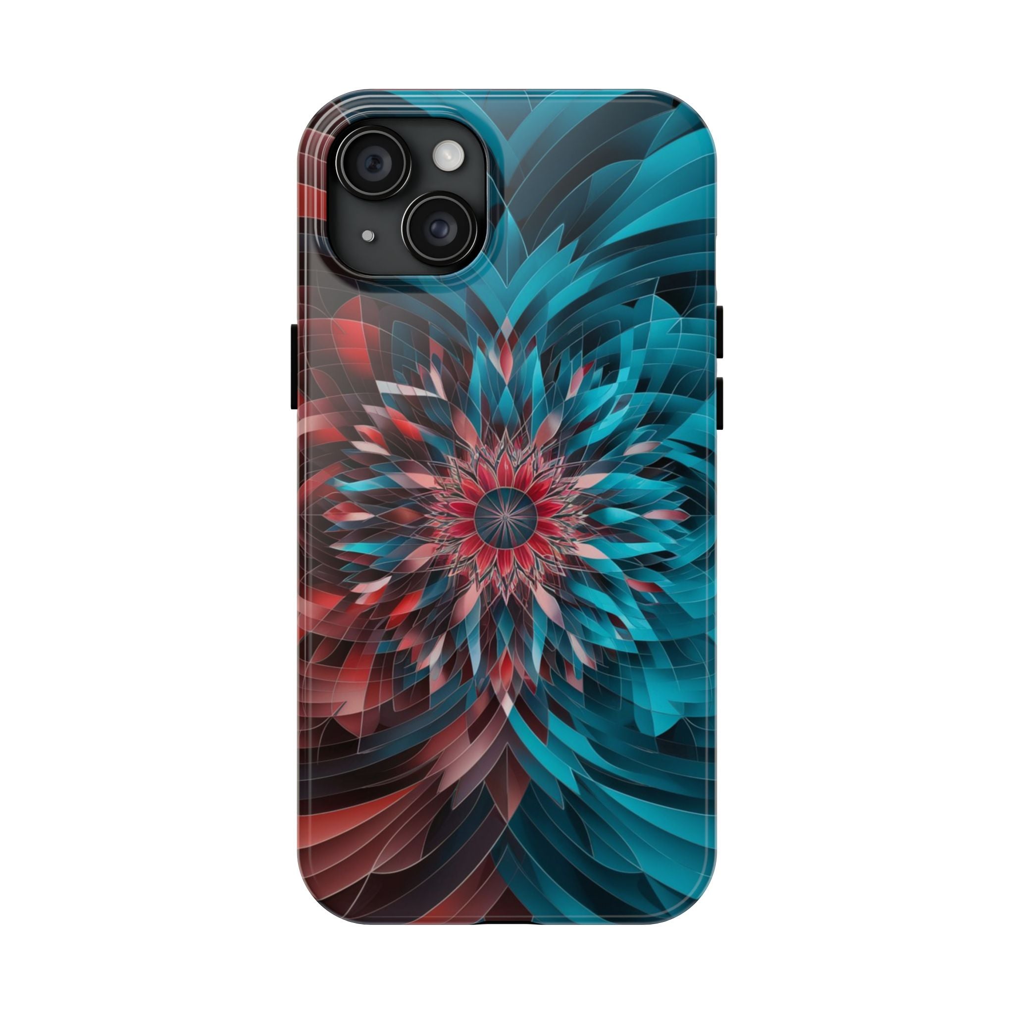 Mandala Maroon and Blue - Tough Case for iPhone 14, 15, 16