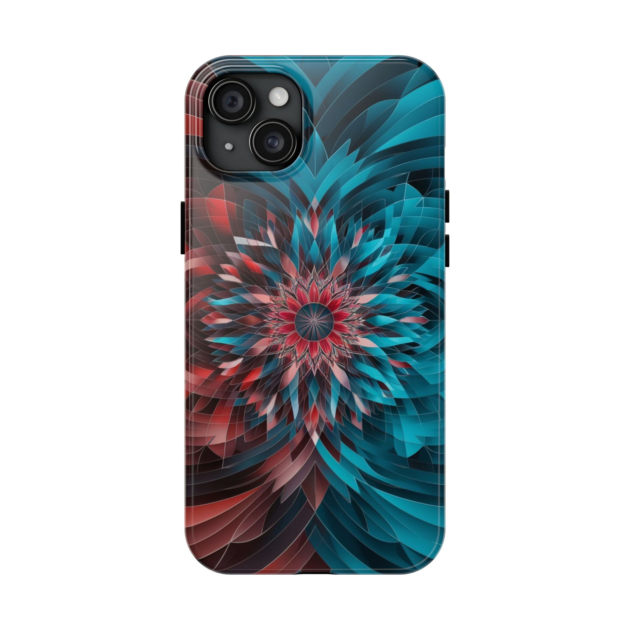 Mandala Maroon and Blue - Tough Case for iPhone 14, 15, 16 - Spruced Roost