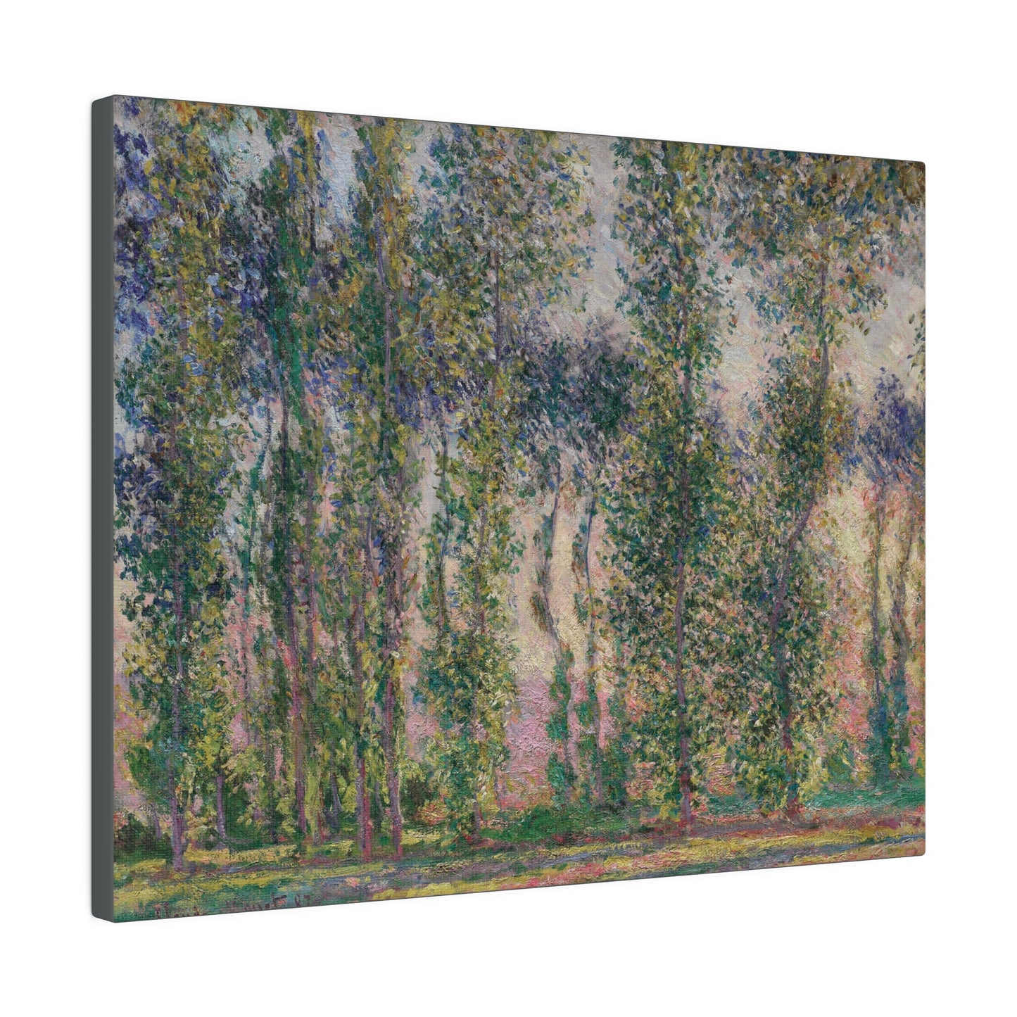 Poplars at Giverny 1887 Claude Monet - Matte Canvas, Stretched, 0.75"