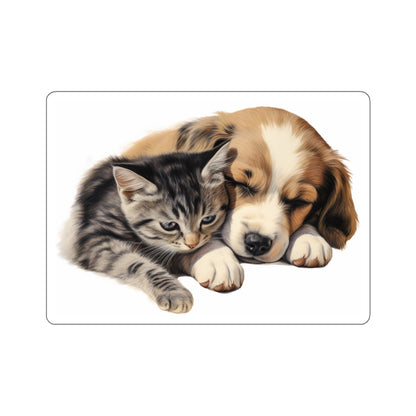 Puppy and Kitty Cuddles - Kiss-Cut Stickers