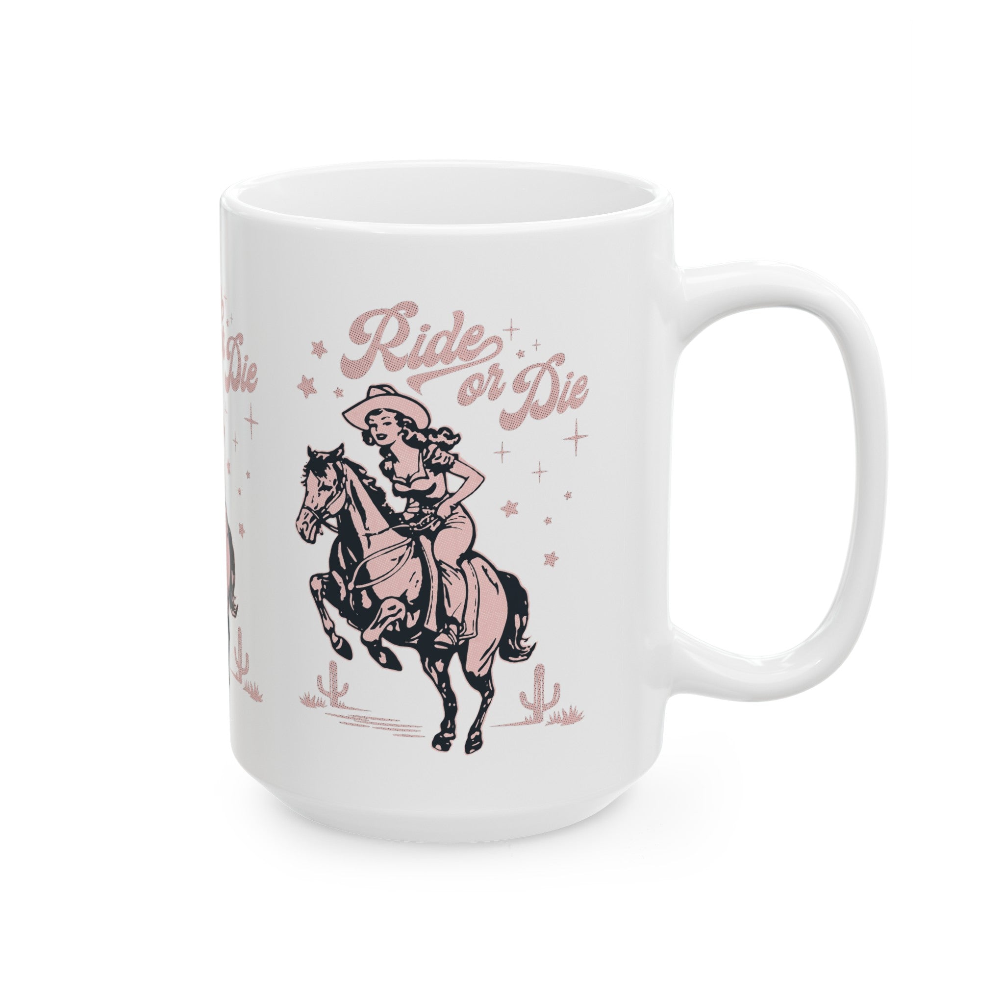 Ride or Die Cowgirl - Ceramic Mug, (11oz, 15oz)