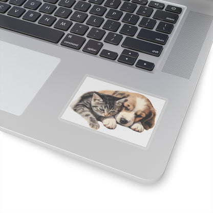 Puppy and Kitty Cuddles - Kiss-Cut Stickers