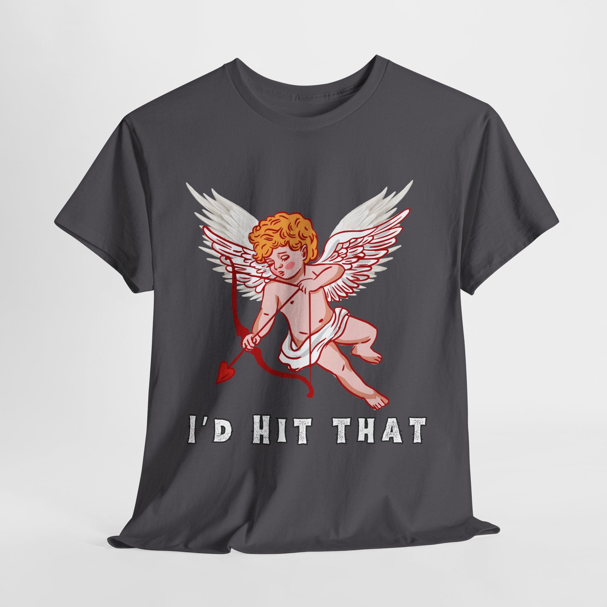 Cupid Inspired Unisex Heavy Cotton Tee - 'I’d Hit That' Graphic Shirt