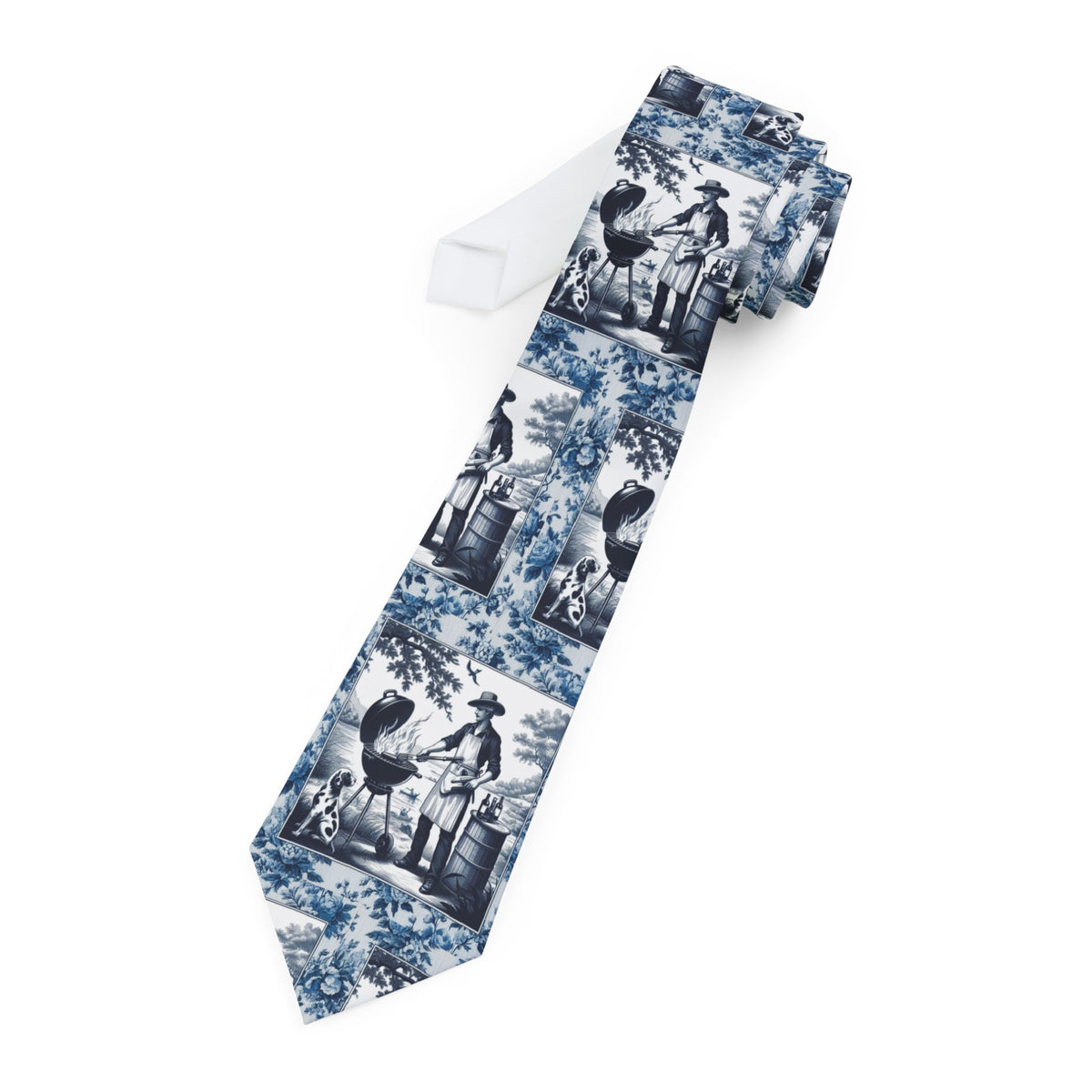 Backyard BBQ Blue Printed Necktie